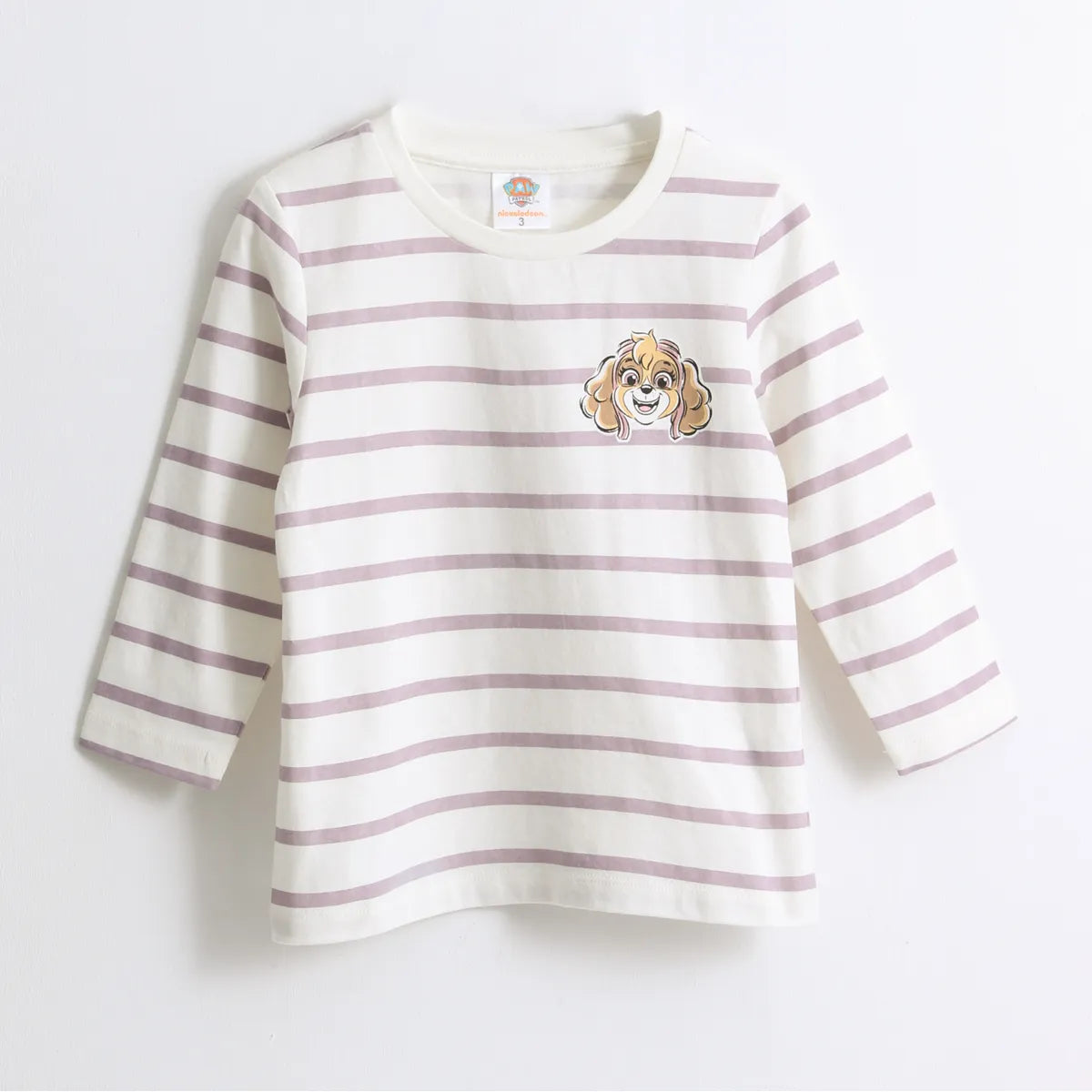 Polera Manga Larga Niña Rayas Skye Blanco