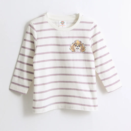 Polera Manga Larga Niña Rayas Skye Blanco