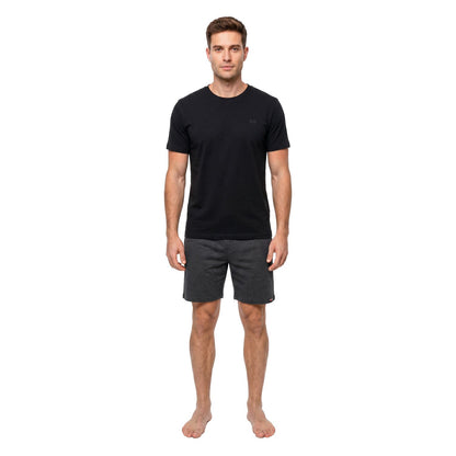 Pijama Hombre Verano Algodón  Negro/Gris