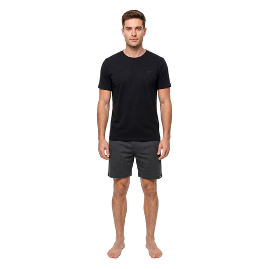 Pijama Hombre Verano Algodón  Negro/Gris