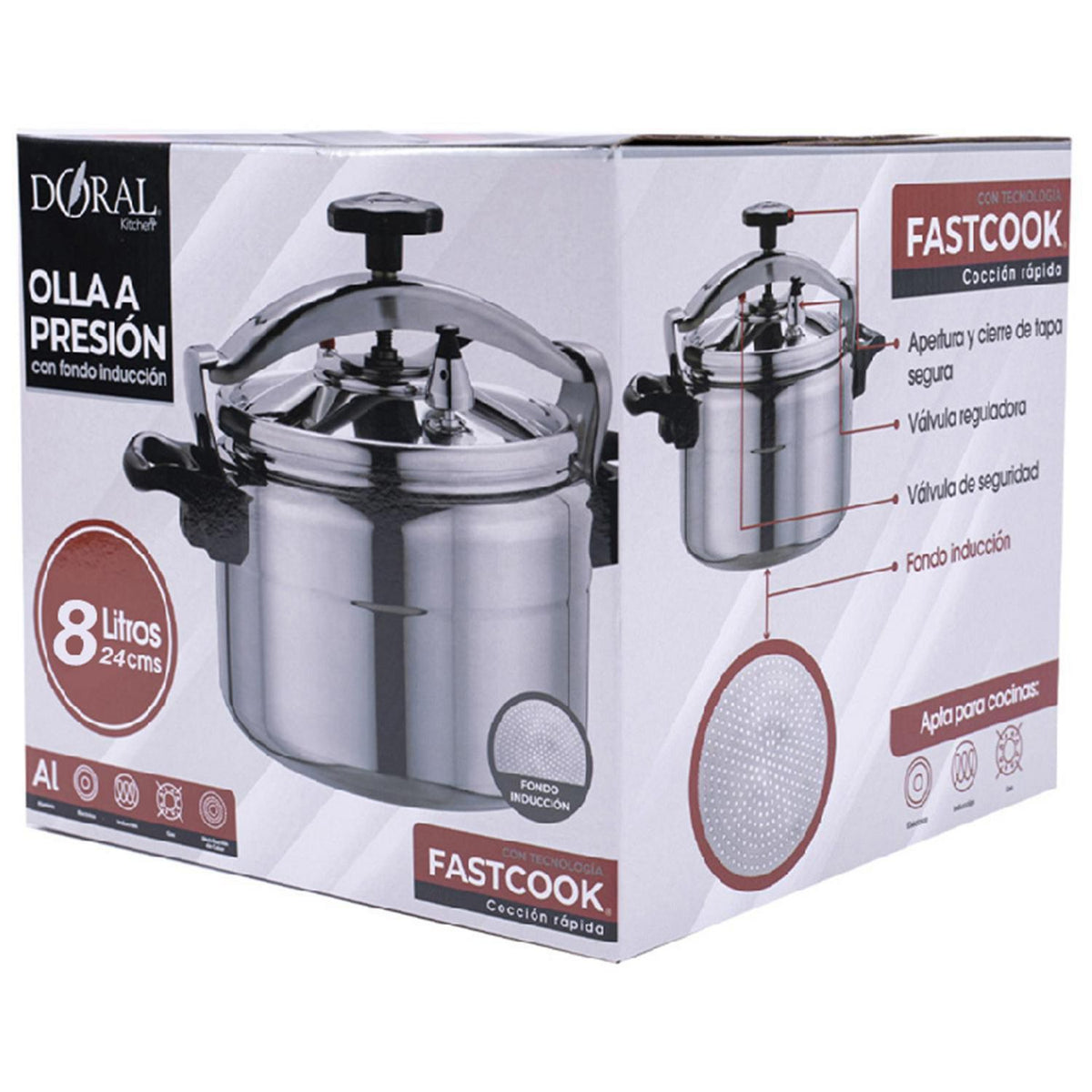 Olla a Presión 8 Litros Aluminio OLLAPI8L