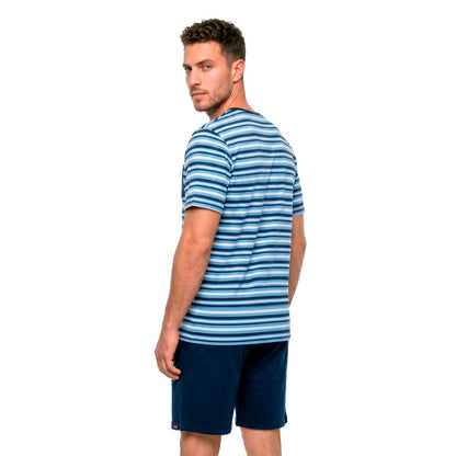 Pijama Corto Hombre Verano Algodón Rayas C3 Verde