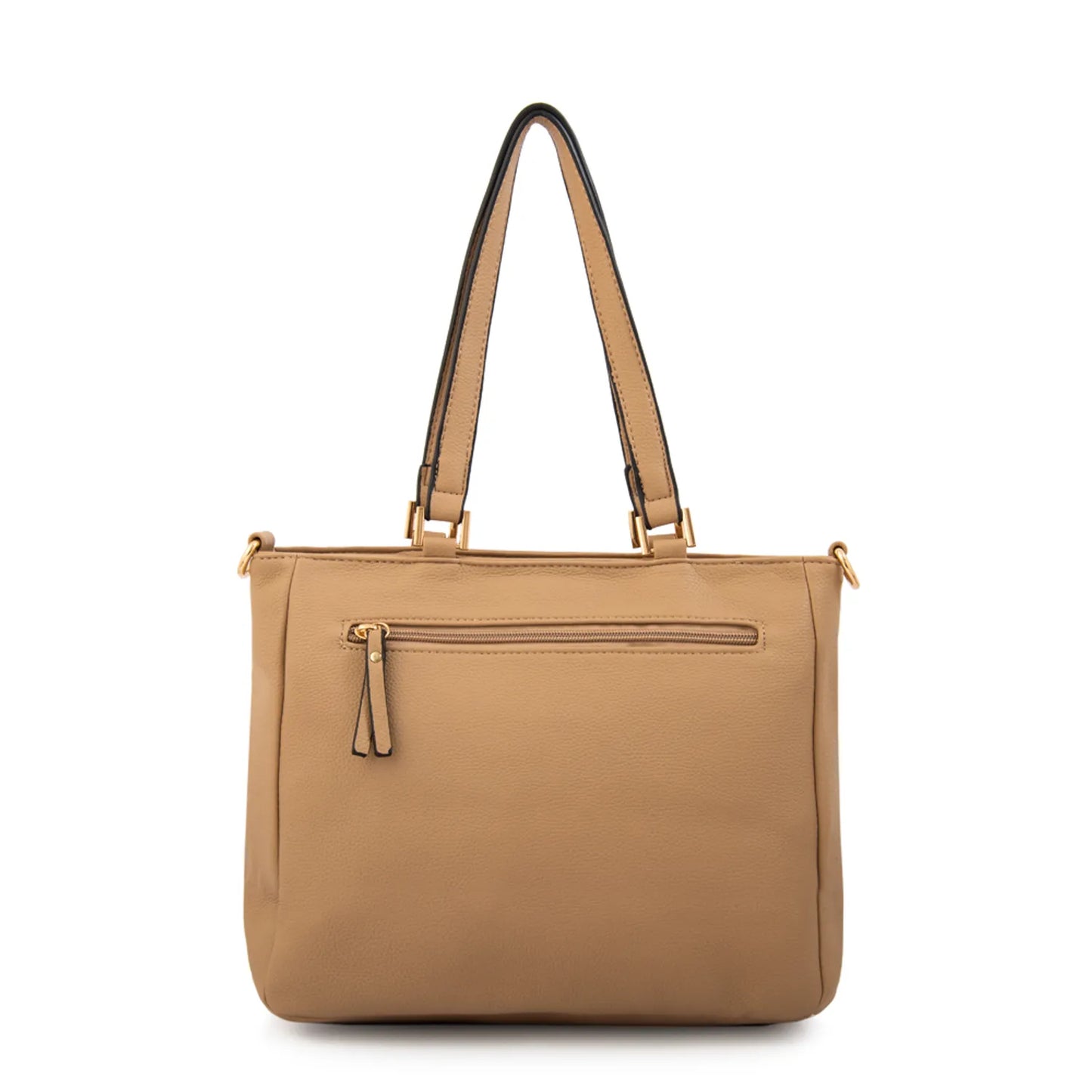 Cartera Mujer Dos Asas Filomena Mediana Beige Oscuro
