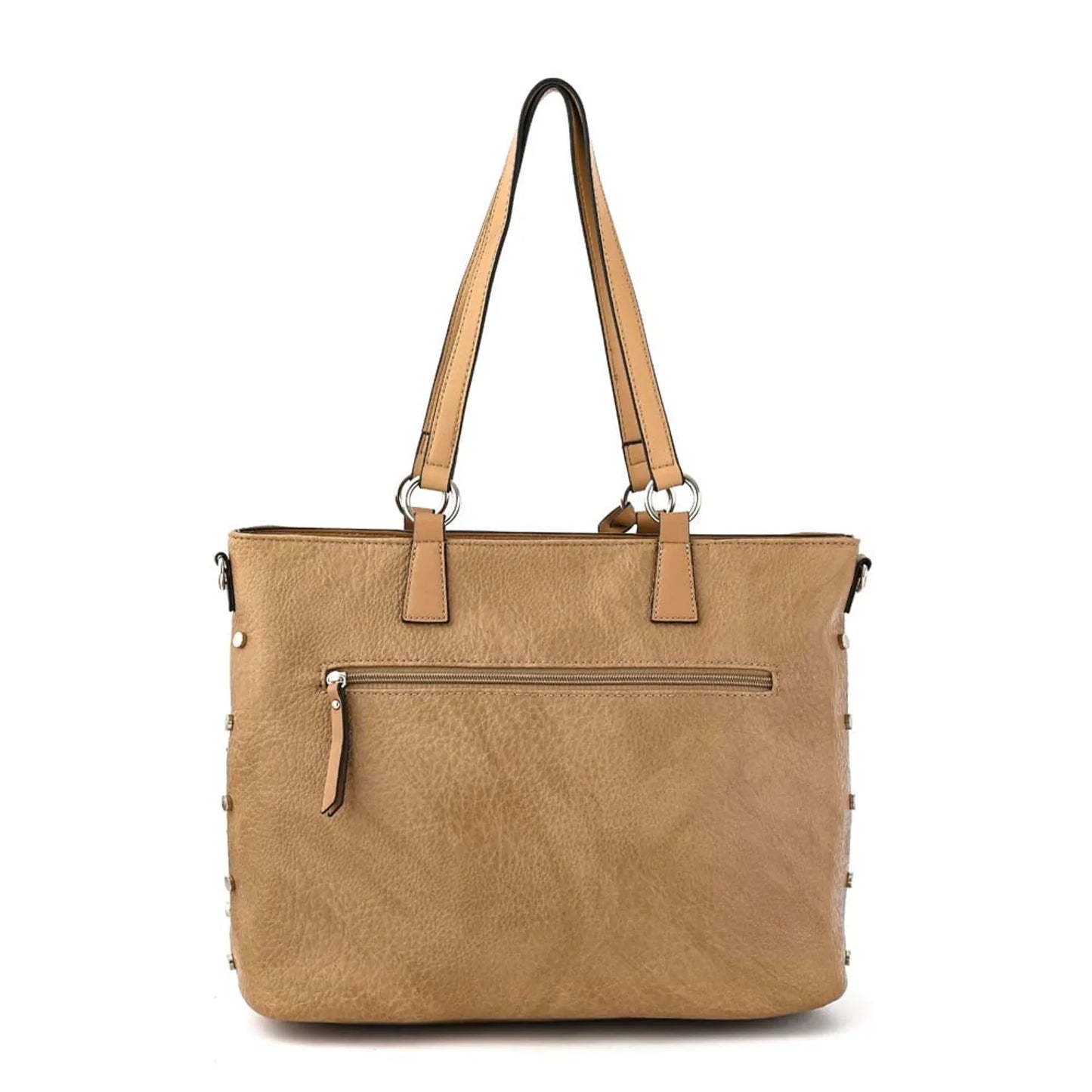 Cartera Mujer Dos Asas Porta Notebook Donatela Beige Oscuro