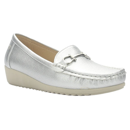 Mocasin Mujer Plateado Casual Malu-2
