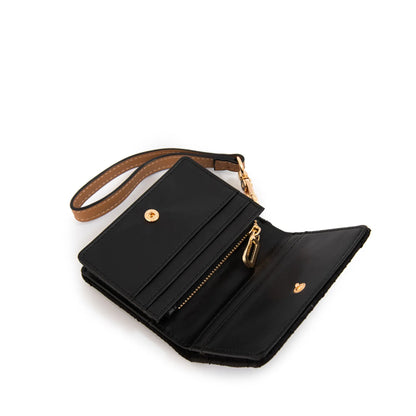 Tarjetero Mujer Con Bolsillo Interior Pequeña Gambia Negro