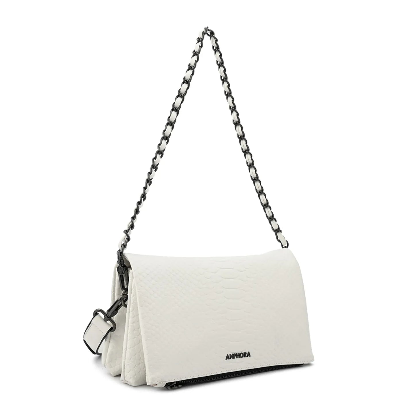 Cartera Mujer Bandolera Con Tapa Mediana Alvar Blanco