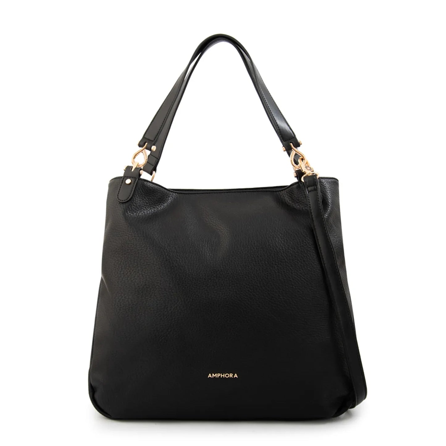 Cartera Mujer Dos Asas Corte Recto Eugenia Mediana Negro