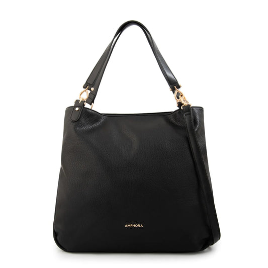 Cartera Mujer Dos Asas Corte Recto Eugenia Mediana Negro