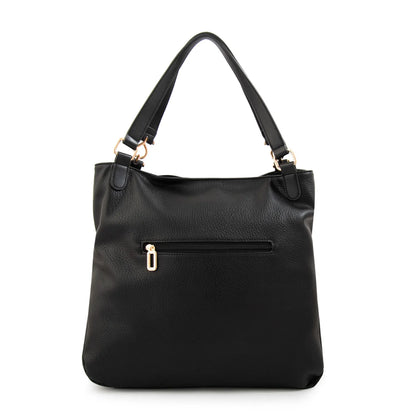 Cartera Mujer Dos Asas Corte Recto Eugenia Mediana Negro