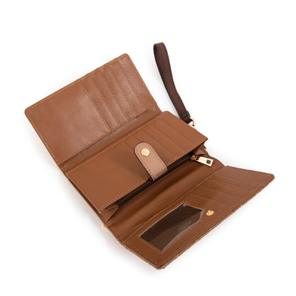 Billetera Mujer Mediana Gambia Beige Oscuro