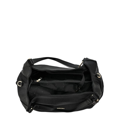 Cartera Mujer Dos Asas Grande Vermel Negro