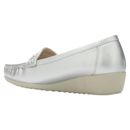 Mocasin Mujer Plateado Casual Malu-2