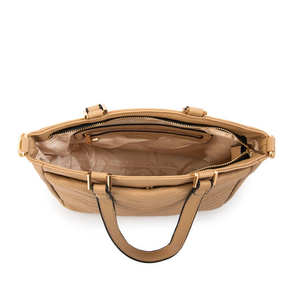 Cartera Mujer Dos Asas Filomena Mediana Beige Oscuro