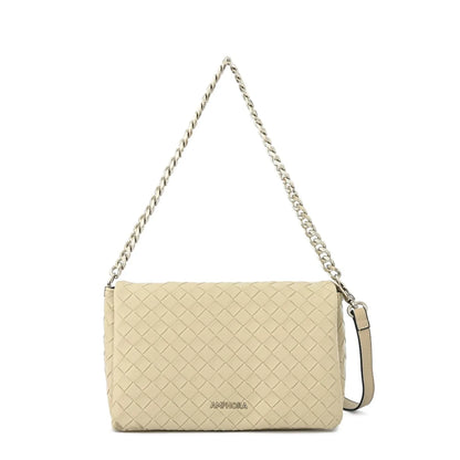 Cartera Mujer Bandolera Con Tapa Mediana Bercy Beige