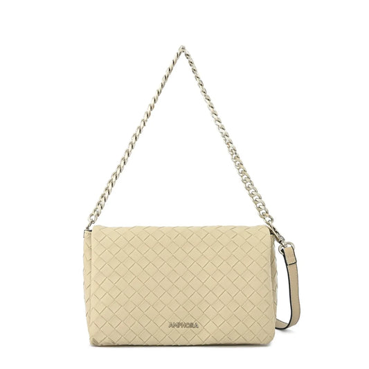 Cartera Mujer Bandolera Con Tapa Mediana Bercy Beige