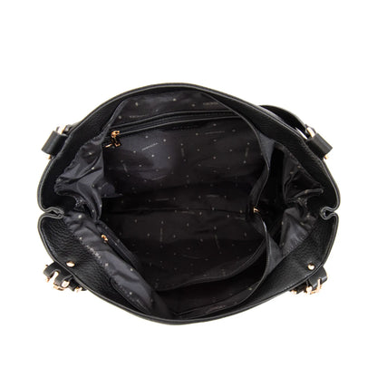 Cartera Mujer Dos Asas Corte Recto Eugenia Mediana Negro