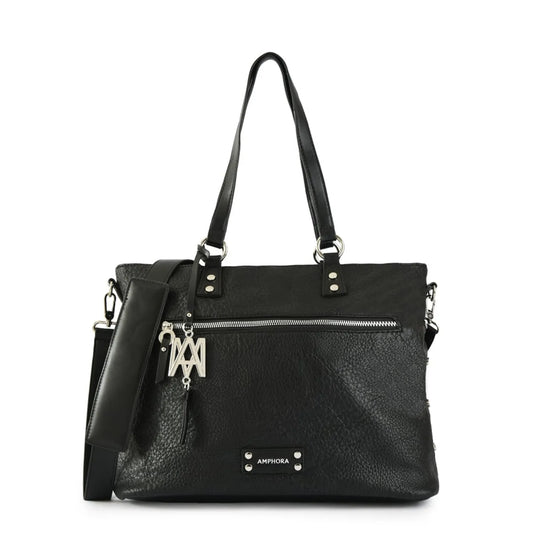 Cartera Mujer Dos Asas Portanotebook Grande Donatela Negro