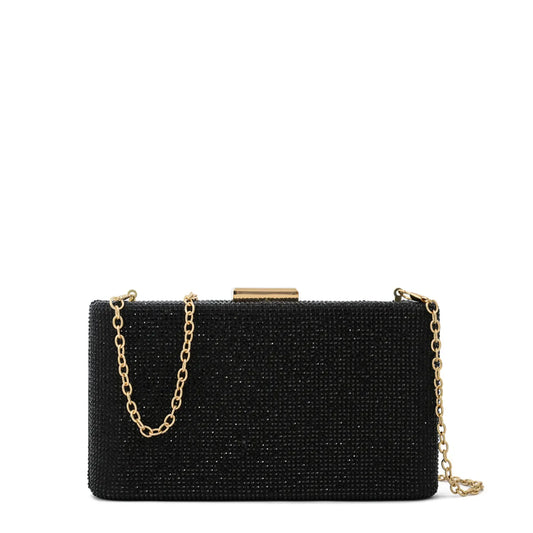 Cartera Mujer Fiesta Oxidiana Pequeña Negro