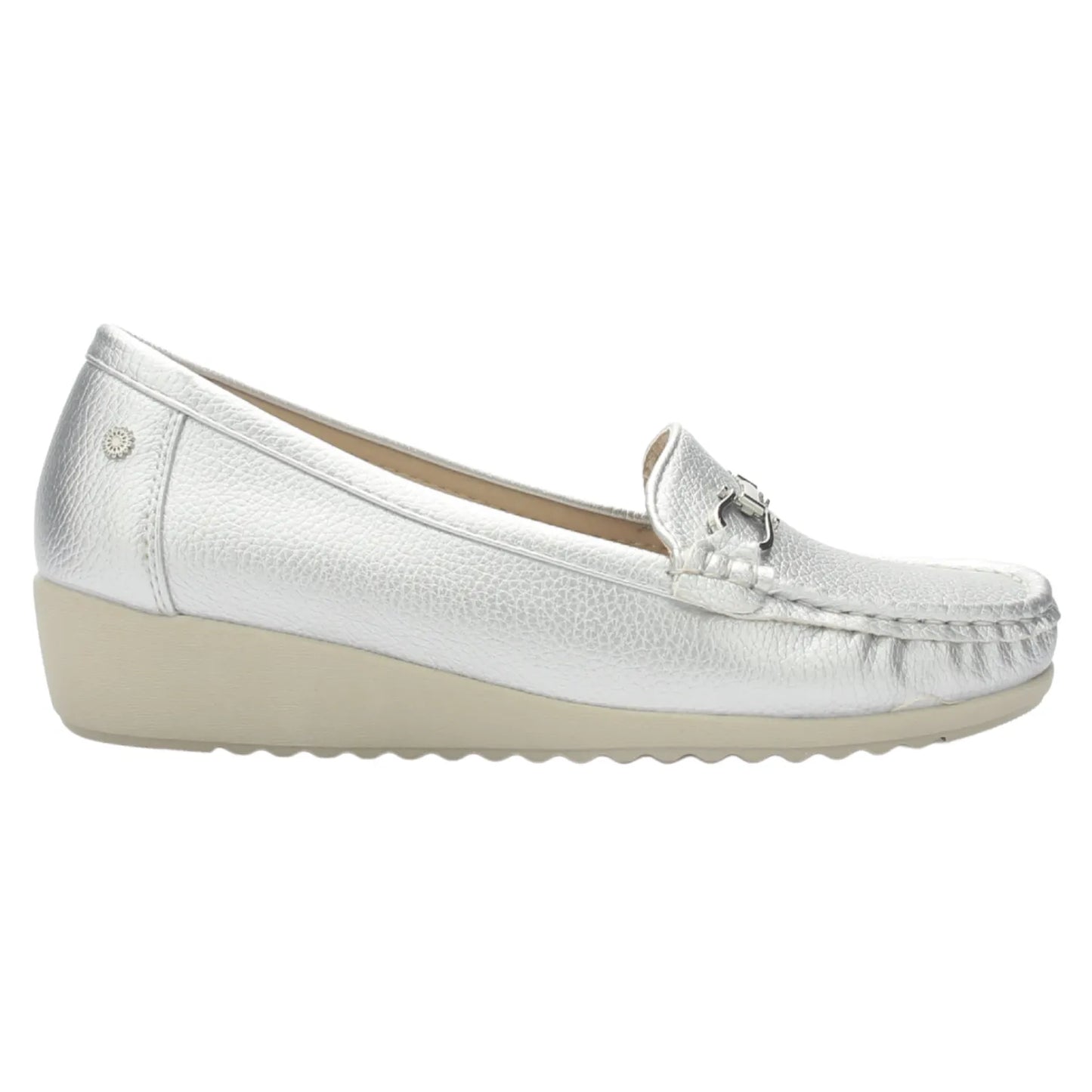 Mocasin Mujer Plateado Casual Malu-2