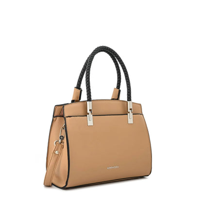 Cartera Mujer Dos Asas Mediana Rosine Beige