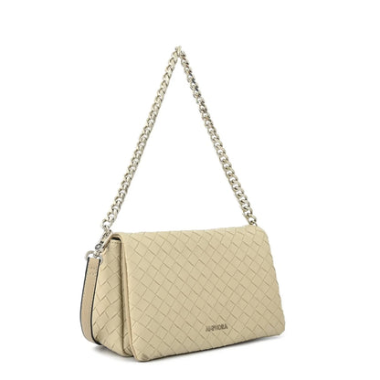 Cartera Mujer Bandolera Con Tapa Mediana Bercy Beige