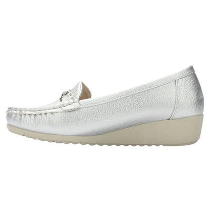 Mocasin Mujer Plateado Casual Malu-2