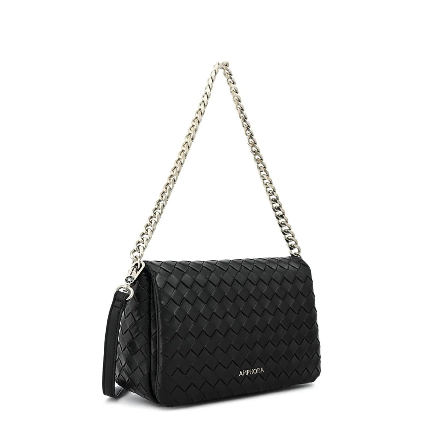 Cartera Mujer Bandolera Con Tapa Mediana Bercy Negro