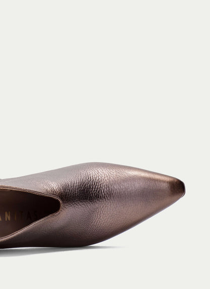 Botín Mujer atlanta taupe metalizado