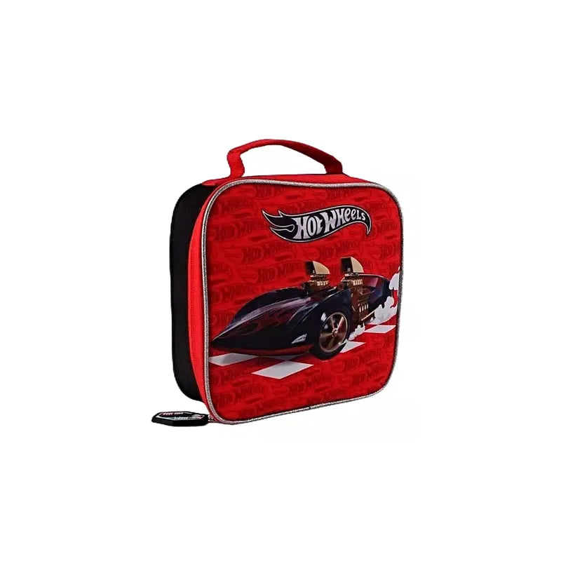 Mochila Hot Wheels Set Lonchera Y Estuche Niño Negro-Rojo