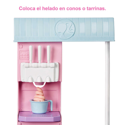 Barbie Set Heladería con Muñeca Rubia Playset