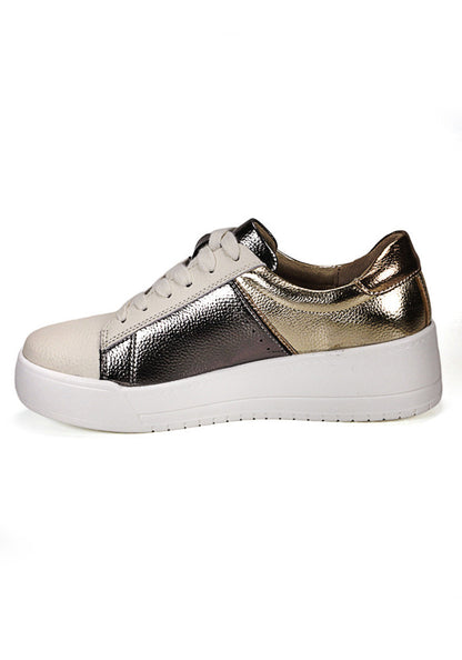 Zapatilla Mujer Cuero Bora Bronce