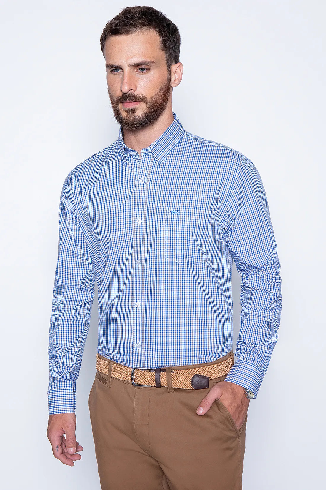 Camisa Hombre Cuadro Dublin Sm Sand