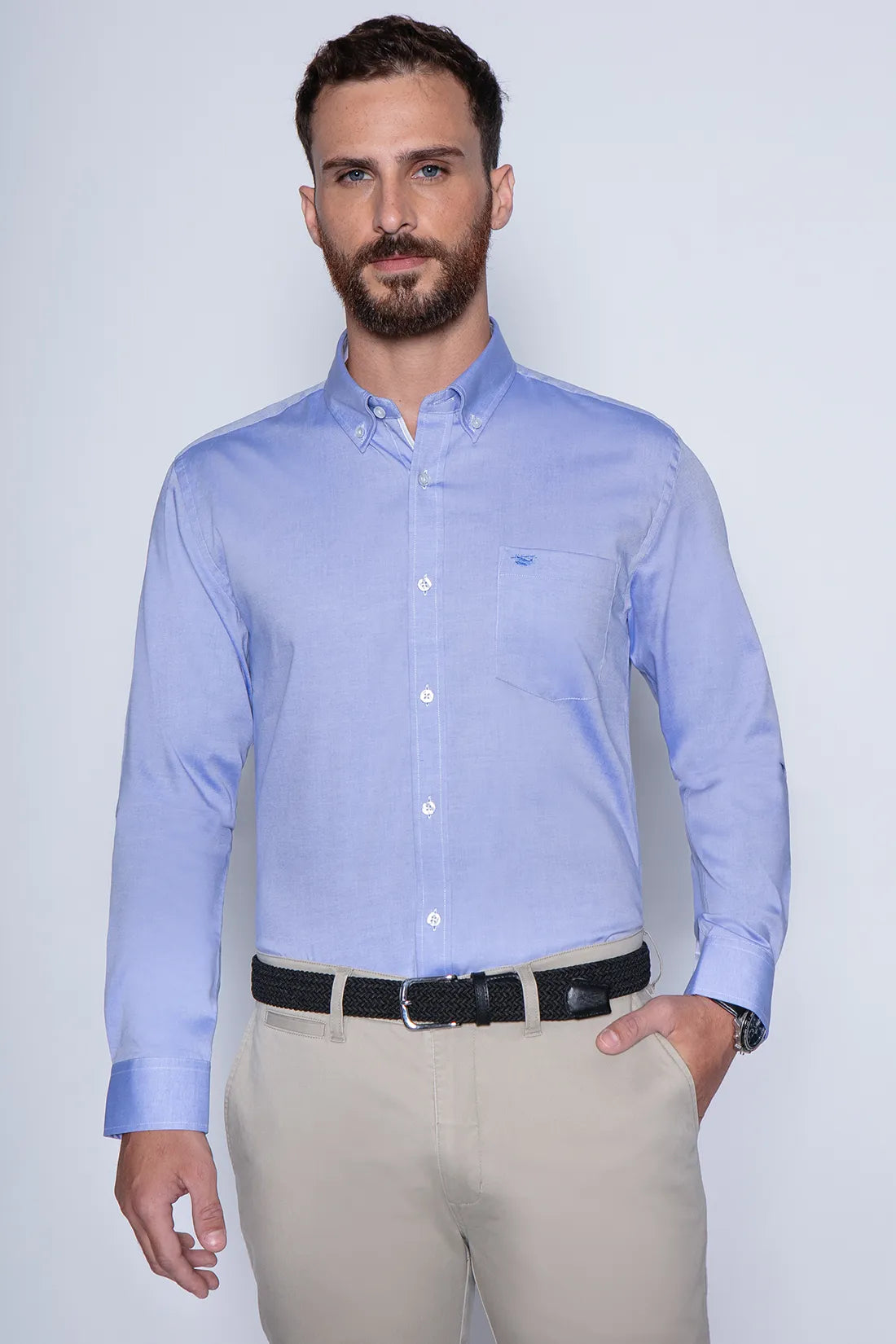 Camisa Hombre Formal Smart Oxfort Azul