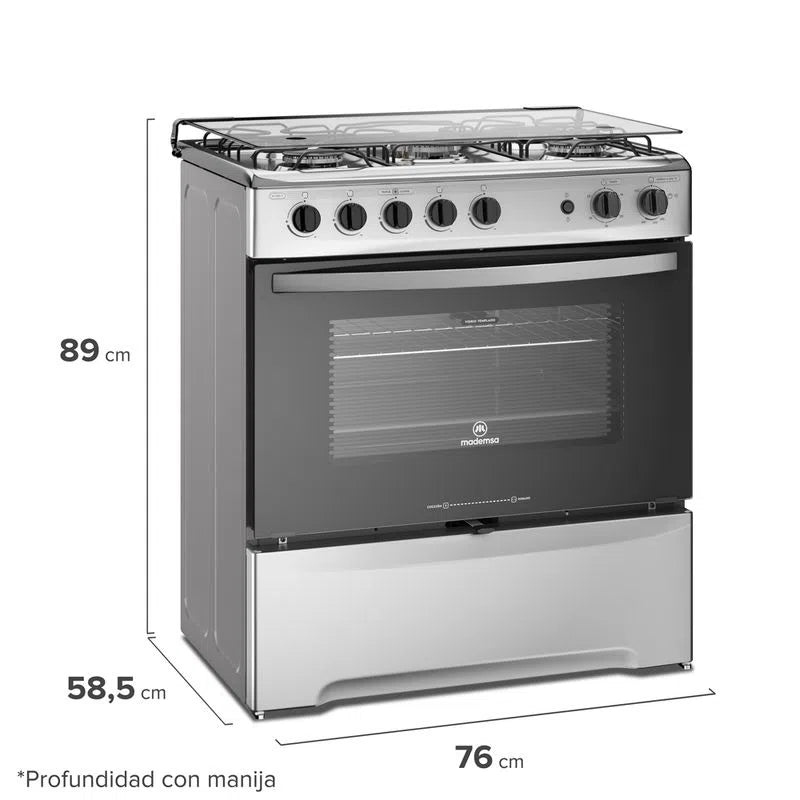 Cocina a gas 6 platos M820T Gris