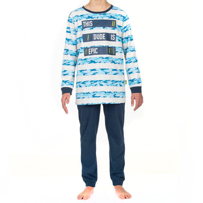 Pijama Niño Cotton Azul