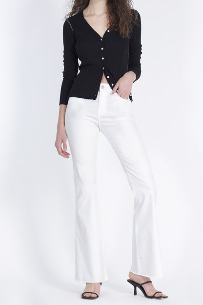 Jeans Mujer Flare con aberturas laterales 2745 Crudo