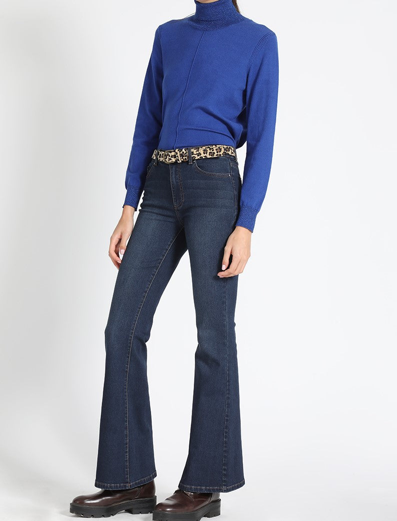Jeans Mujer con Cinturón 3853 Azul