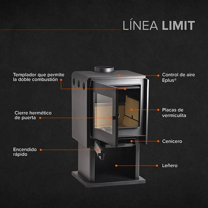 Estufa a leña Bosca Limit 380