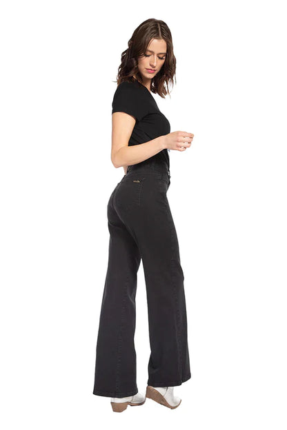 Pantalon negro wide lege mujer Amalia