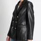 Blazer Mujer Efecto Cuero 3841 Negro