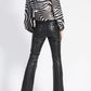 Pantalón Mujer Flare Efecto Cuero 3843 Negro