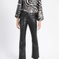 Pantalón Mujer Flare Efecto Cuero 3843 Negro