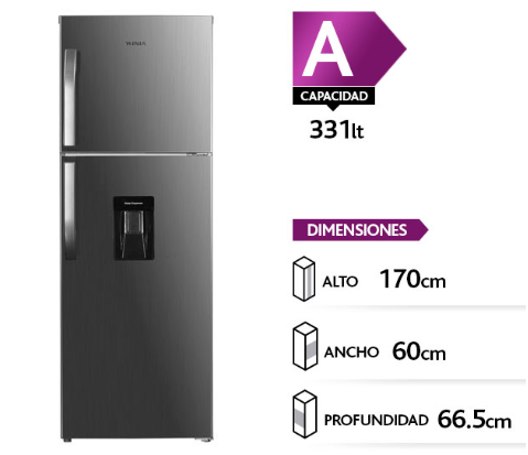 Refrigerador Winia FRT-37DIP no frost 331 lt